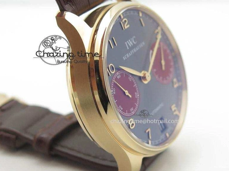 MIROTIME 0403 Portuguese Real PR IW500127 RG ZF 1:1 Best Edition Grey Red Dial On Brown Leather Strap A52010 V AllSeason 7331